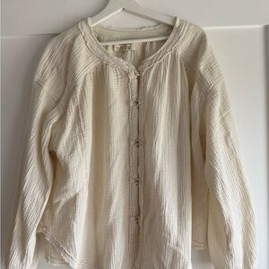 Free People We The Free Cream Button-Down Shirt